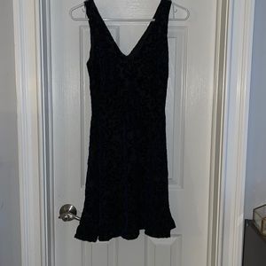 Necessary Objects Black/Blue Velvet Mini Dress